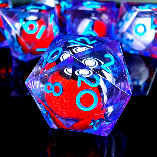 DnD Dice Set with Spinning Dragon Eye Core, 7-Piece Polyhedral , Light Purple Dice for Dungeons & Dragons, RPG Tabletop Games