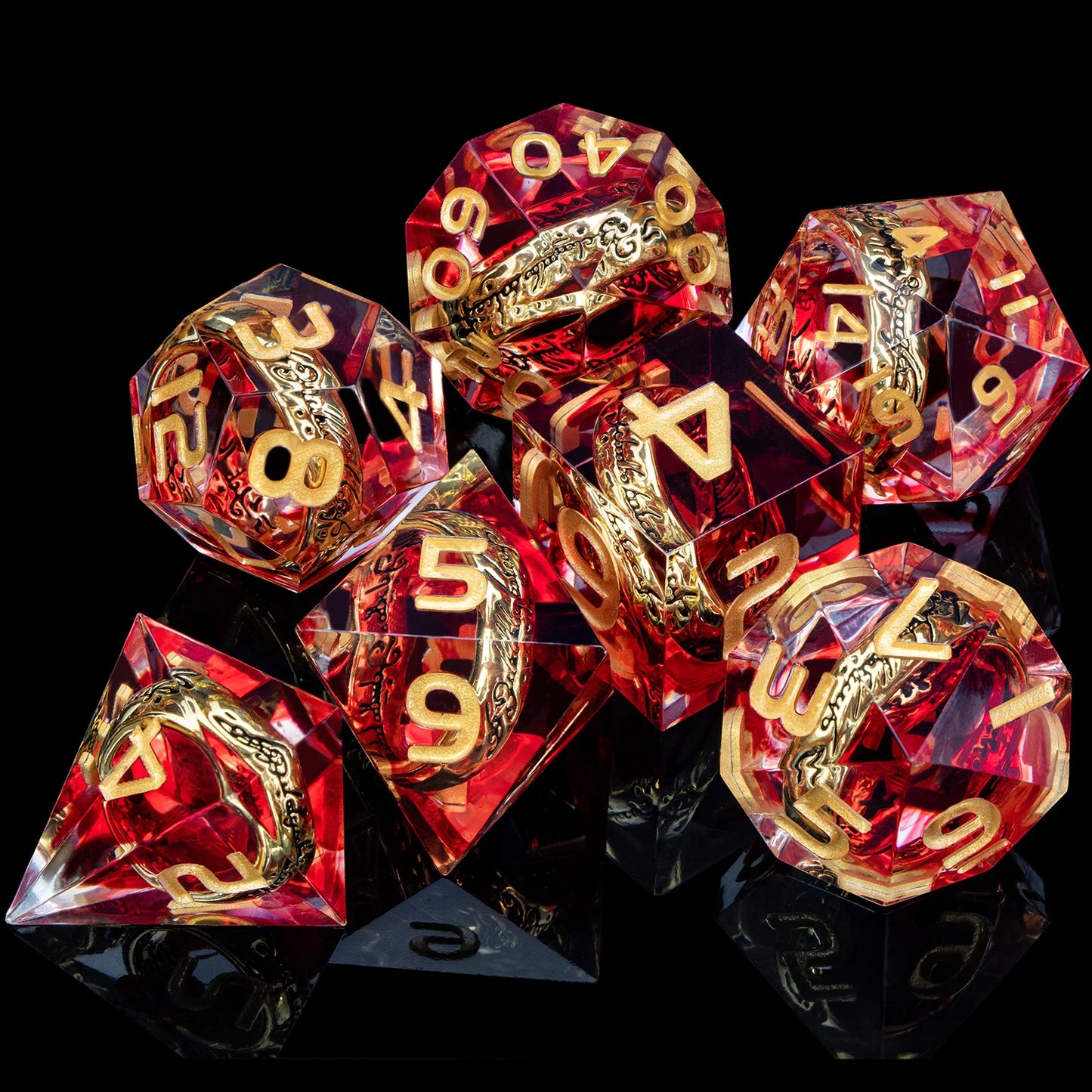 D&D Liquid Flow Core Dice & Liquid Activity Eye & Ring Sharp Edge D and D Dungeon and Dragon Pathfinder Role Playing Games Dice