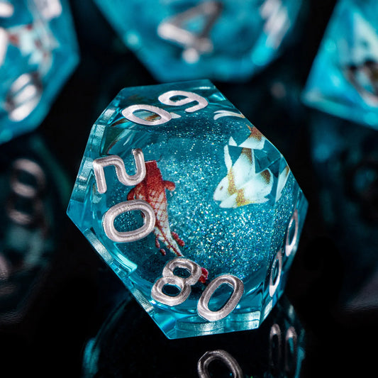 D&D Liquid Flow Core Dice & Liquid Activity Eye & Ring Sharp Edge D and D Dungeon and Dragon Pathfinder Role Playing Games Dice