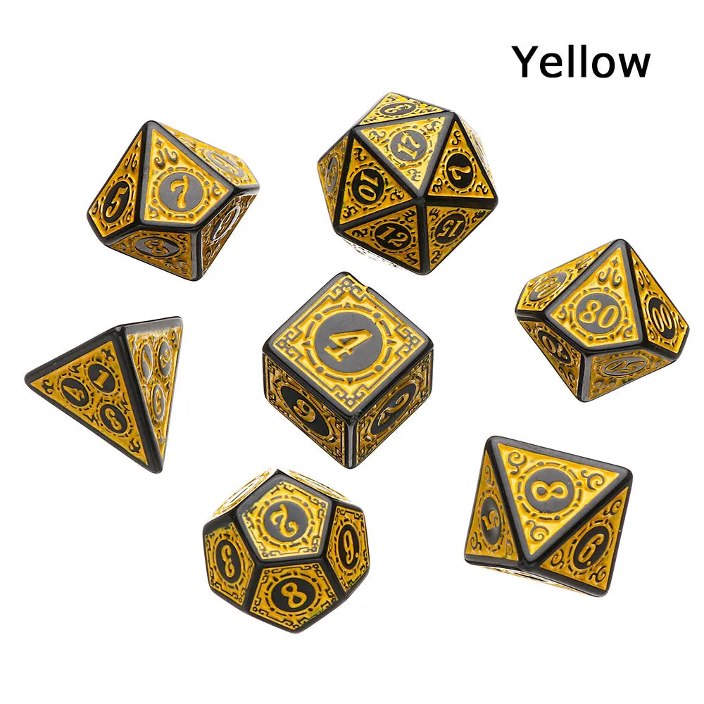Resin Dices Polyhedral Dice 7Pcs Set Table Games Accessory D6 D8 D10 D12 D20 For D&d DND Entertainment Supplies