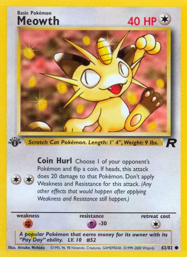 Meowth [1st Edition] #62 Pokemon Team Rocket