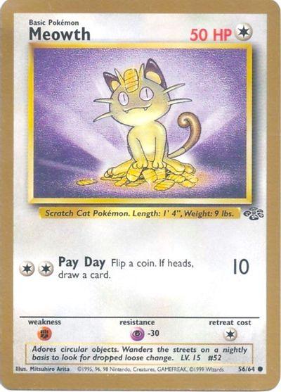 Meowth [Gold Border] #56 Pokemon Jungle