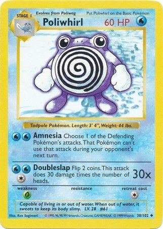 Poliwhirl [Shadowless] #38 Pokemon Base Set