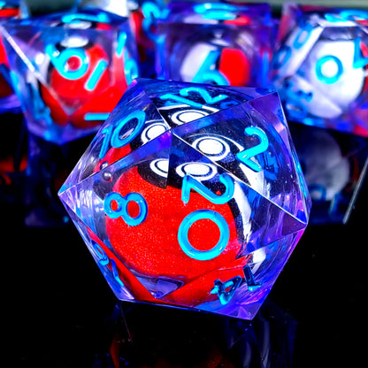 DnD Dice Set with Spinning Dragon Eye Core, 7-Piece Polyhedral , Light Purple Dice for Dungeons & Dragons, RPG Tabletop Games