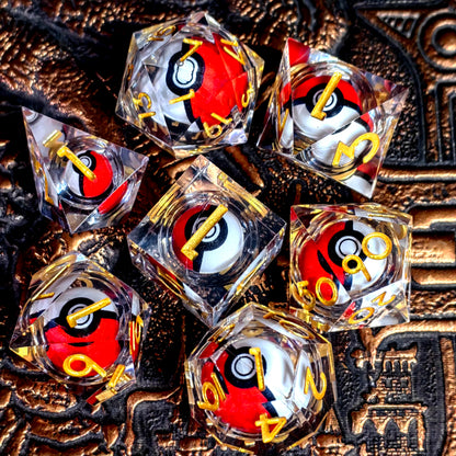 DnD Dice Set with Spinning Dragon Eye Core, 7-Piece Polyhedral , Light Purple Dice for Dungeons & Dragons, RPG Tabletop Games