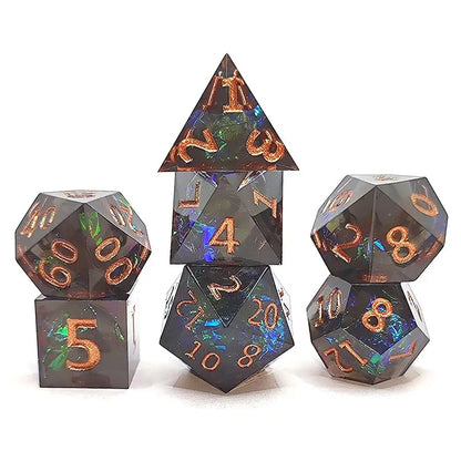 Resin Dices Polyhedral Dice 7Pcs Set Table Games Accessory D6 D8 D10 D12 D20 For D&d DND Entertainment Supplies