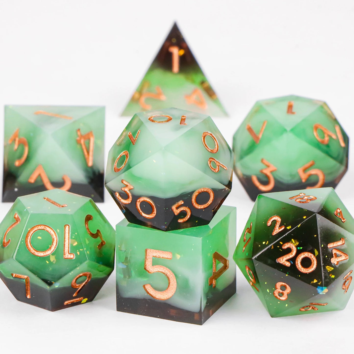 DnD Handmade Resin Dice, Polyhedral Dice Set for Dungeons and Dragons, d and d dice, Sharp Edged Resin D&D Dice, D20 Dice