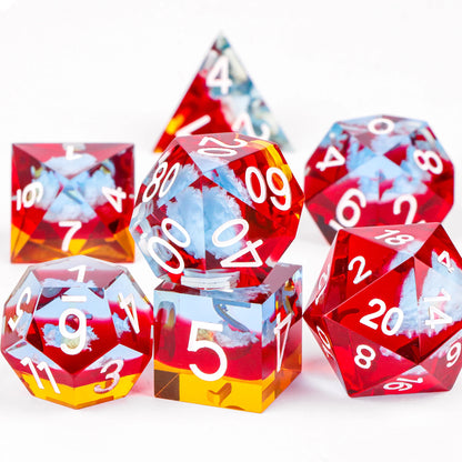 DnD Handmade Resin Dice, Polyhedral Dice Set for Dungeons and Dragons, d and d dice, Sharp Edged Resin D&D Dice, D20 Dice