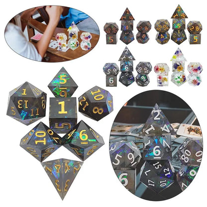 Resin Dices Polyhedral Dice 7Pcs Set Table Games Accessory D6 D8 D10 D12 D20 For D&d DND Entertainment Supplies