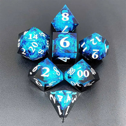 Resin Dices Polyhedral Dice 7Pcs Set Table Games Accessory D6 D8 D10 D12 D20 For D&d DND Entertainment Supplies