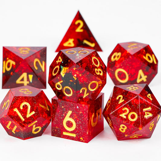 DnD Handmade Resin Dice, Polyhedral Dice Set for Dungeons and Dragons, d and d dice, Sharp Edged Resin D&D Dice, D20 Dice