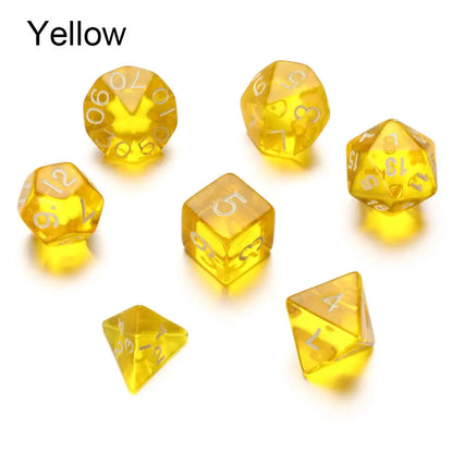 Resin Dices Polyhedral Dice 7Pcs Set Table Games Accessory D6 D8 D10 D12 D20 For D&d DND Entertainment Supplies