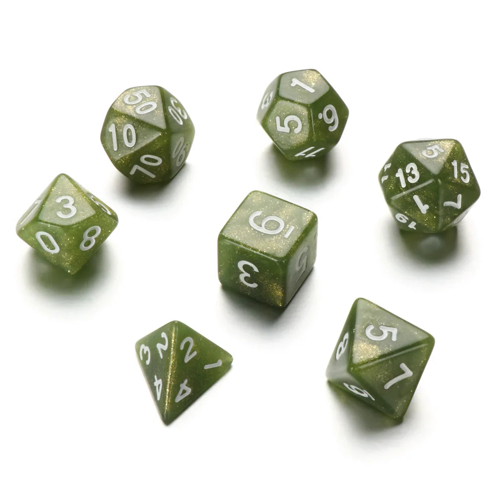 Resin Dices Polyhedral Dice 7Pcs Set Table Games Accessory D6 D8 D10 D12 D20 For D&d DND Entertainment Supplies