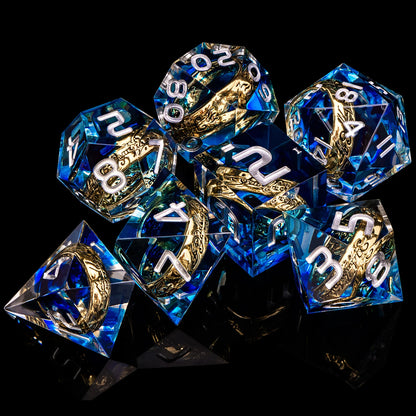 D&D Liquid Flow Core Dice & Liquid Activity Eye & Ring Sharp Edge D and D  Dungeon and Dragon Pathfinder Role Playing Games Dice
