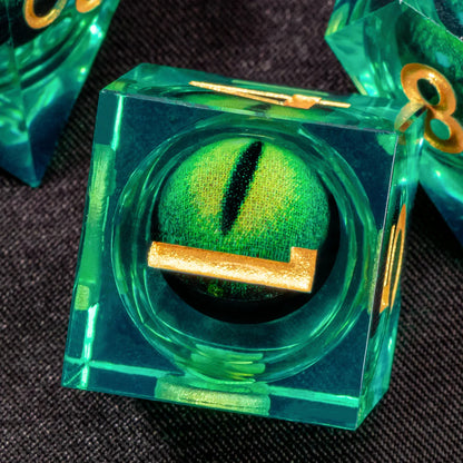 DND Liquid Core D&D Dice Set, Sharp Edge Resin Dungeon and Dragon Dice, Role Playing RPG D and D Dice D20 D12 D10 D8 D6 D4