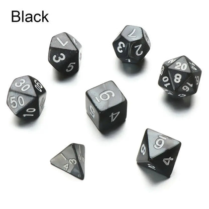 Resin Dices Polyhedral Dice 7Pcs Set Table Games Accessory D6 D8 D10 D12 D20 For D&d DND Entertainment Supplies