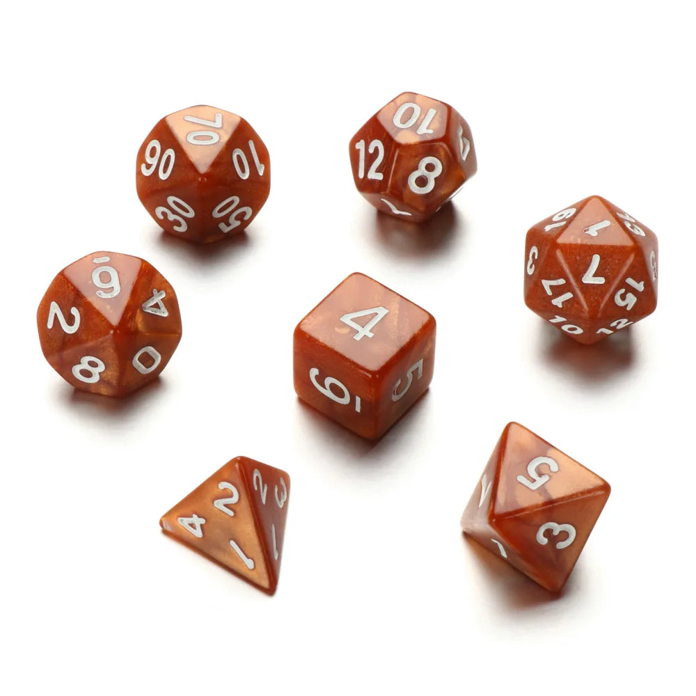 Resin Dices Polyhedral Dice 7Pcs Set Table Games Accessory D6 D8 D10 D12 D20 For D&d DND Entertainment Supplies