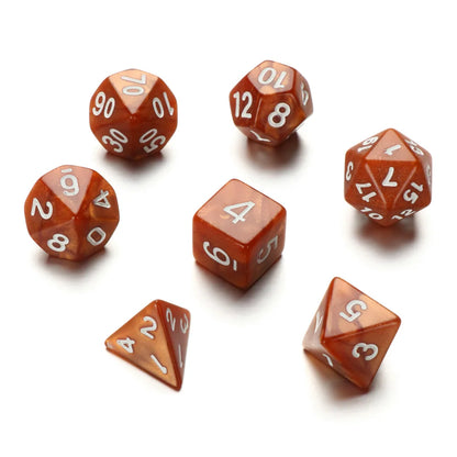 Resin Dices Polyhedral Dice 7Pcs Set Table Games Accessory D6 D8 D10 D12 D20 For D&d DND Entertainment Supplies