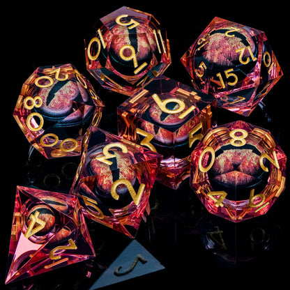 D&D Liquid Flow Core Dice & Liquid Activity Eye & Ring Sharp Edge D and D  Dungeon and Dragon Pathfinder Role Playing Games Dice