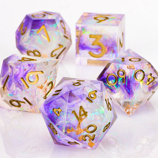 DnD Handmade Resin Dice, Polyhedral Dice Set for Dungeons and Dragons, d and d dice, Sharp Edged Resin D&D Dice, D20 Dice
