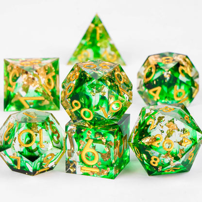 DnD Handmade Resin Dice, Polyhedral Dice Set for Dungeons and Dragons, d and d dice, Sharp Edged Resin D&D Dice, D20 Dice