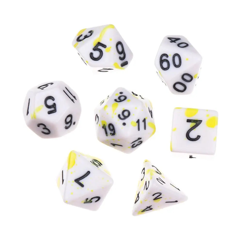 Resin Dices Polyhedral Dice 7Pcs Set Table Games Accessory D6 D8 D10 D12 D20 For D&d DND Entertainment Supplies