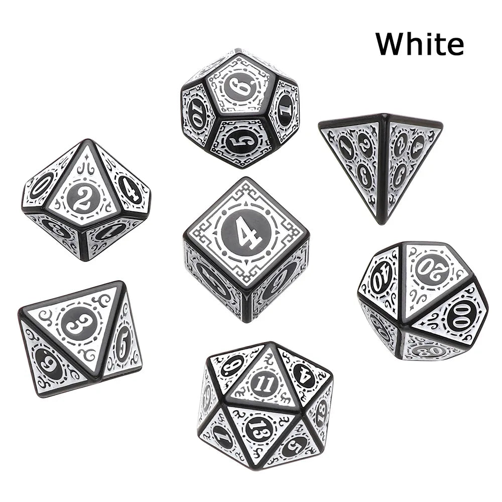 Resin Dices Polyhedral Dice 7Pcs Set Table Games Accessory D6 D8 D10 D12 D20 For D&d DND Entertainment Supplies
