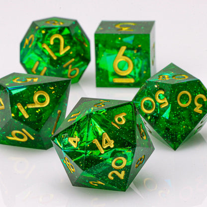 DnD Handmade Resin Dice, Polyhedral Dice Set for Dungeons and Dragons, d and d dice, Sharp Edged Resin D&D Dice, D20 Dice