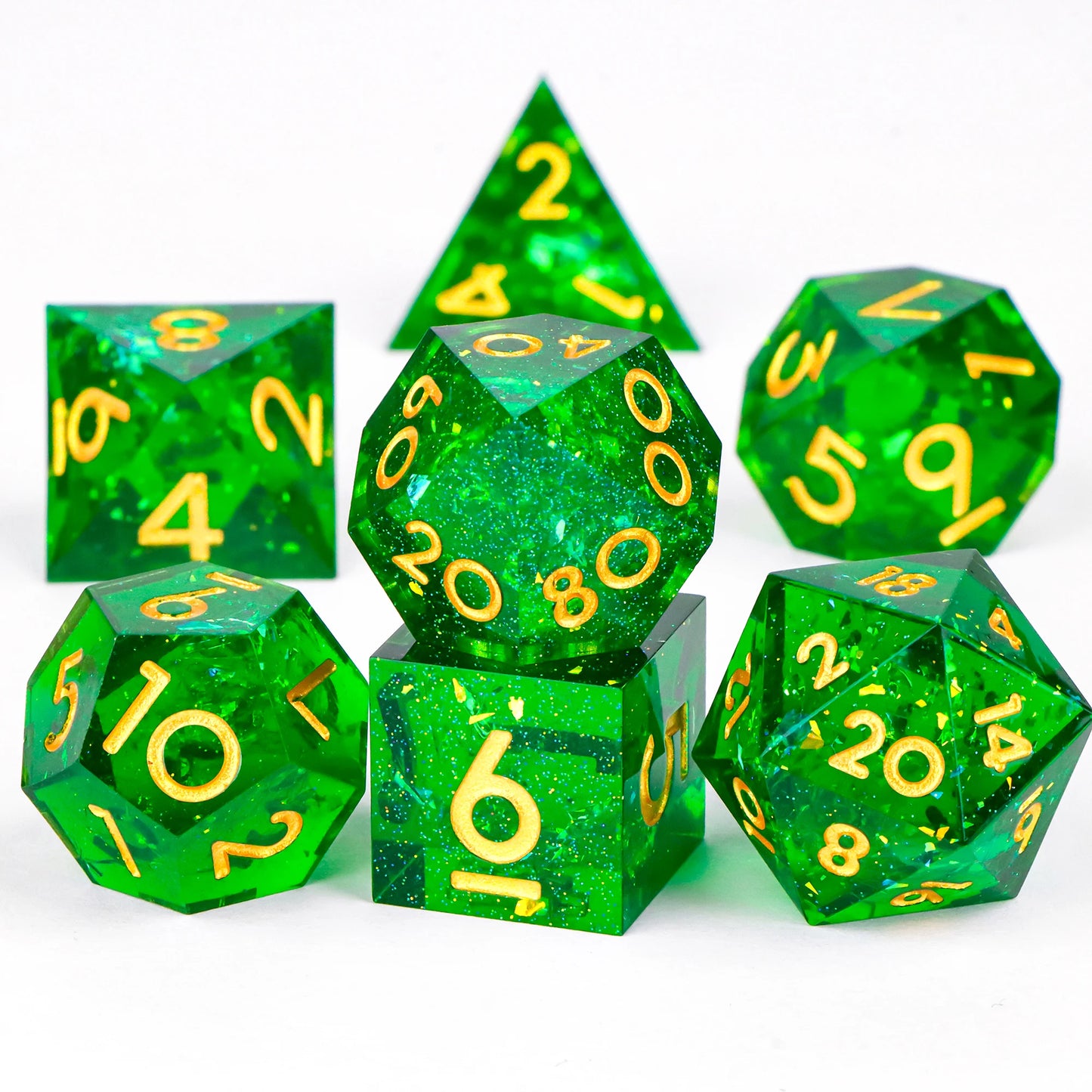 DnD Handmade Resin Dice, Polyhedral Dice Set for Dungeons and Dragons, d and d dice, Sharp Edged Resin D&D Dice, D20 Dice