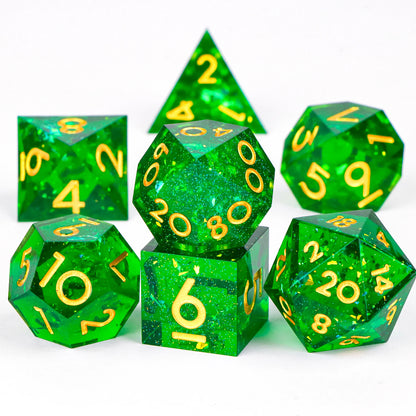 DnD Handmade Resin Dice, Polyhedral Dice Set for Dungeons and Dragons, d and d dice, Sharp Edged Resin D&D Dice, D20 Dice