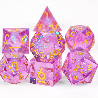 DnD Handmade Resin Dice, Polyhedral Dice Set for Dungeons and Dragons, d and d dice, Sharp Edged Resin D&D Dice, D20 Dice