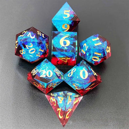 Resin Dices Polyhedral Dice 7Pcs Set Table Games Accessory D6 D8 D10 D12 D20 For D&d DND Entertainment Supplies