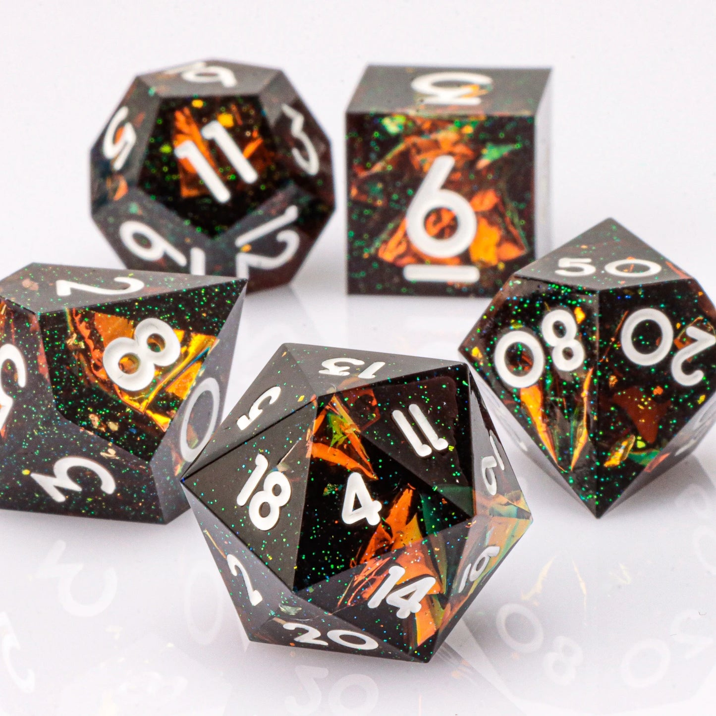 DnD Handmade Resin Dice, Polyhedral Dice Set for Dungeons and Dragons, d and d dice, Sharp Edged Resin D&D Dice, D20 Dice