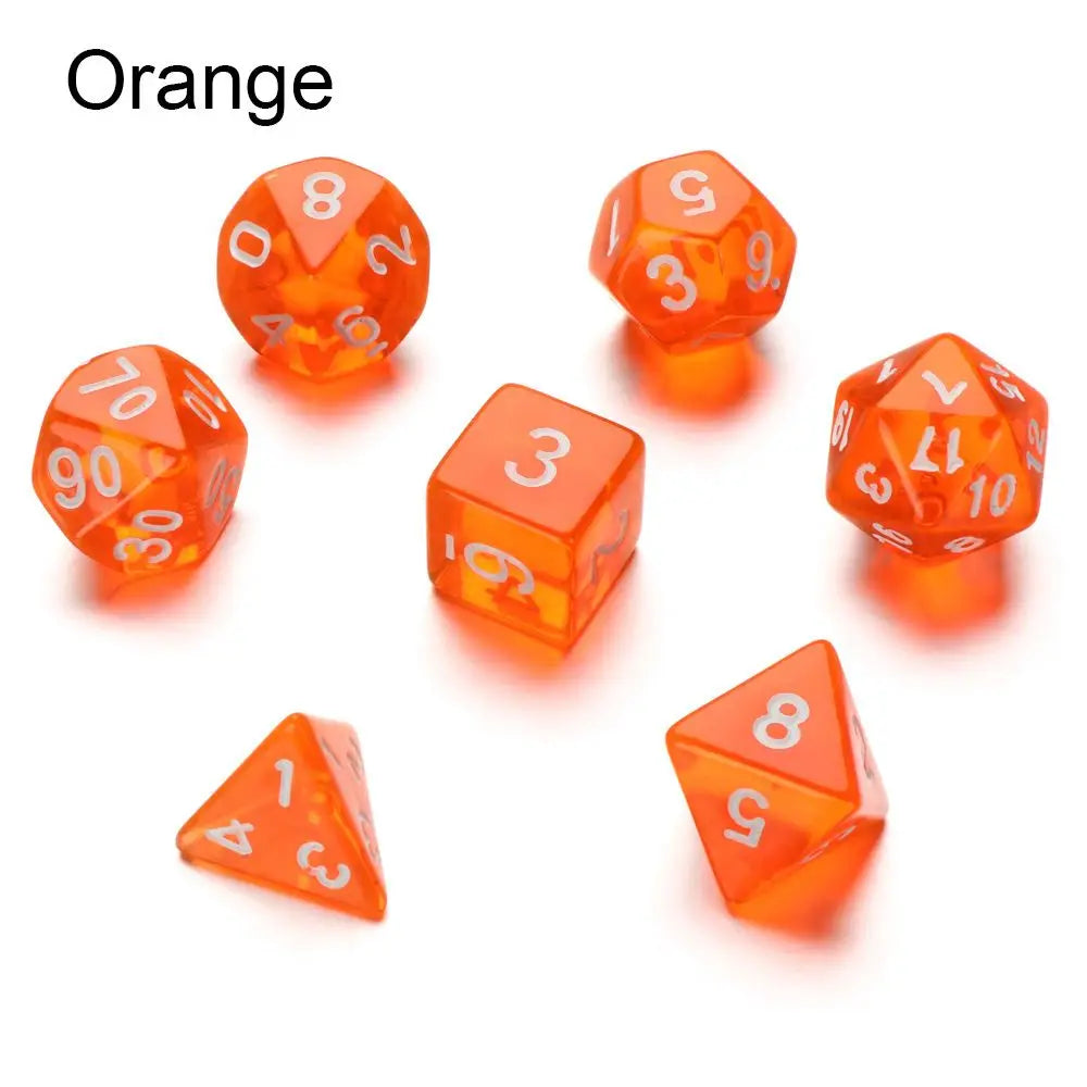 Resin Dices Polyhedral Dice 7Pcs Set Table Games Accessory D6 D8 D10 D12 D20 For D&d DND Entertainment Supplies