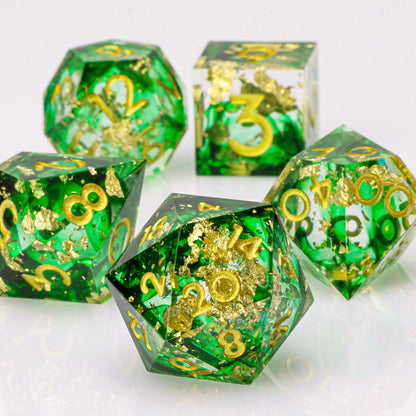 DnD Handmade Resin Dice, Polyhedral Dice Set for Dungeons and Dragons, d and d dice, Sharp Edged Resin D&D Dice, D20 Dice