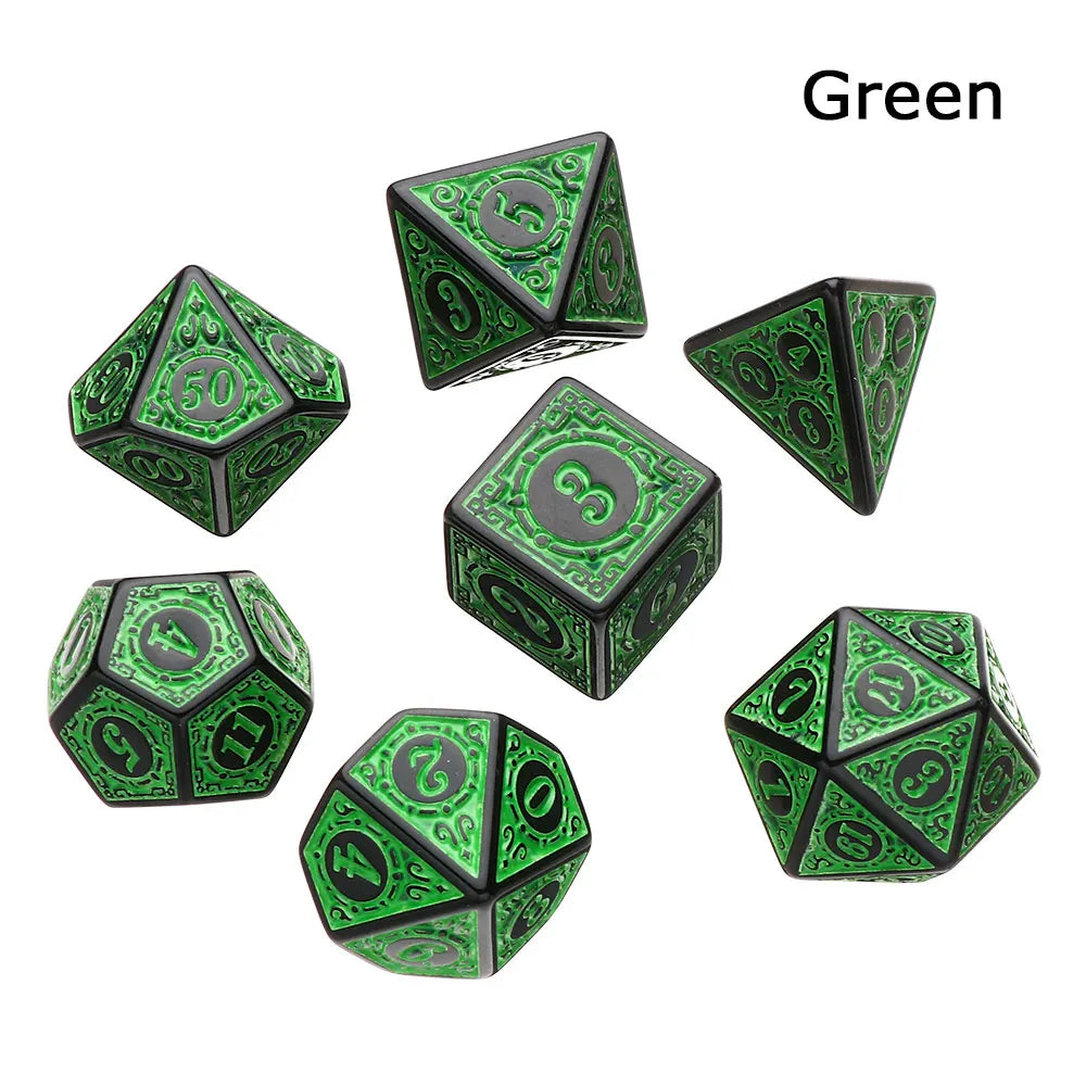 Resin Dices Polyhedral Dice 7Pcs Set Table Games Accessory D6 D8 D10 D12 D20 For D&d DND Entertainment Supplies
