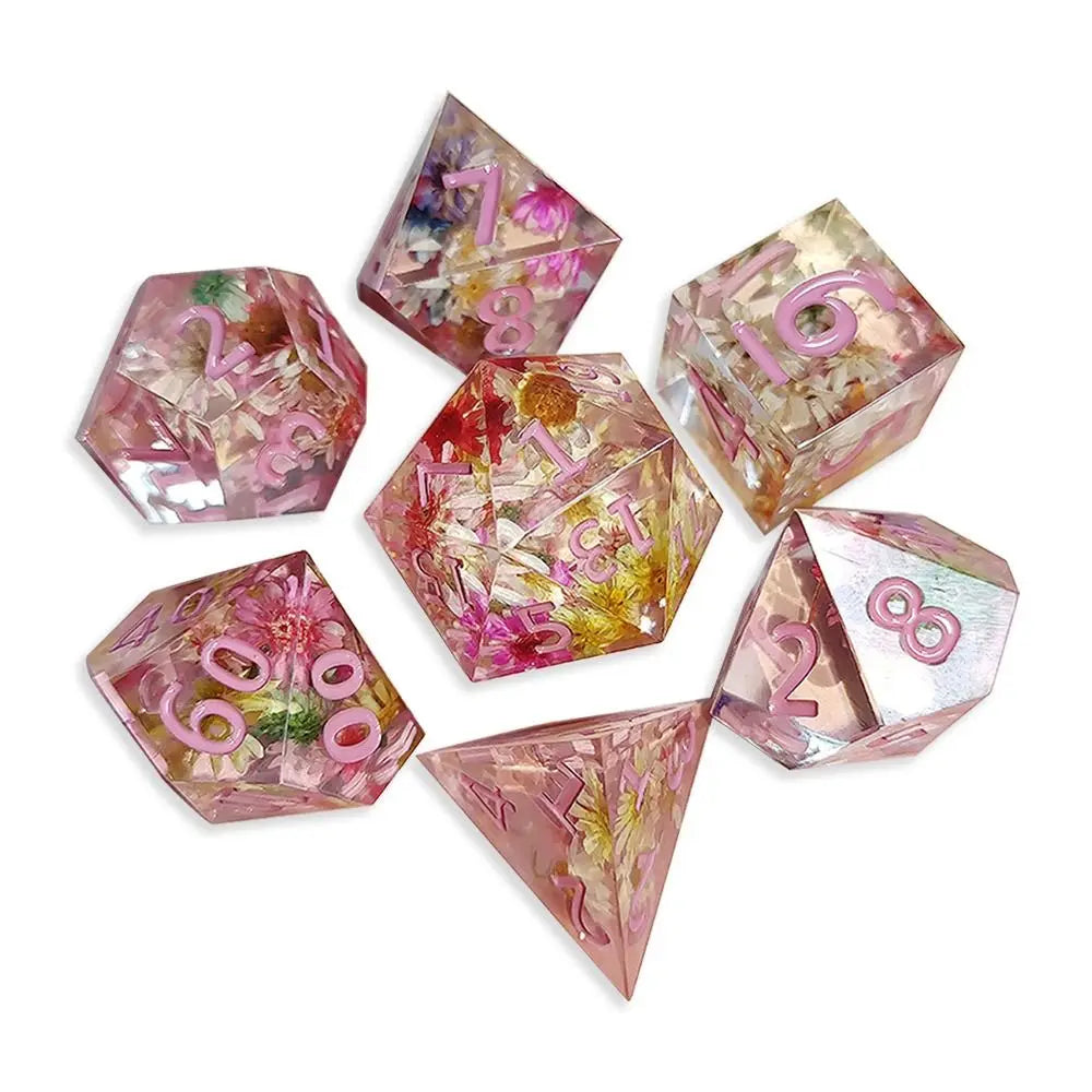 Resin Dices Polyhedral Dice 7Pcs Set Table Games Accessory D6 D8 D10 D12 D20 For D&d DND Entertainment Supplies