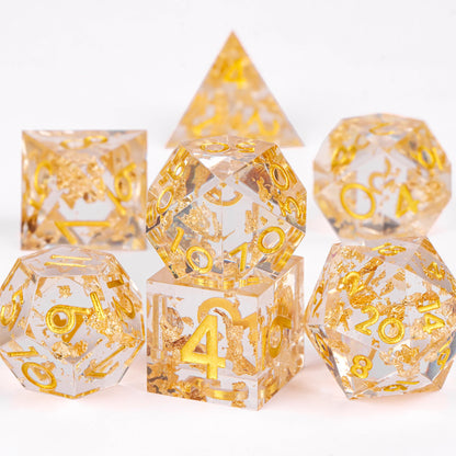 DnD Handmade Resin Dice, Polyhedral Dice Set for Dungeons and Dragons, d and d dice, Sharp Edged Resin D&D Dice, D20 Dice
