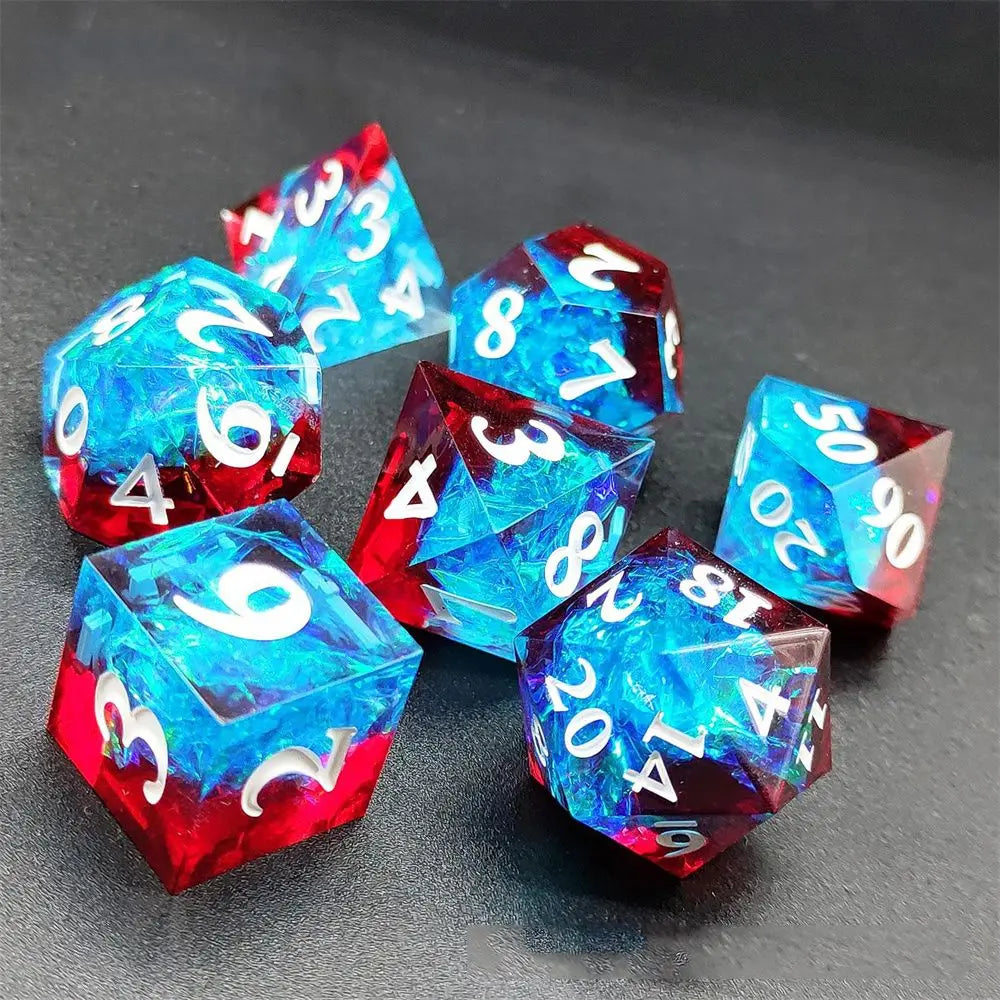 Resin Dices Polyhedral Dice 7Pcs Set Table Games Accessory D6 D8 D10 D12 D20 For D&d DND Entertainment Supplies