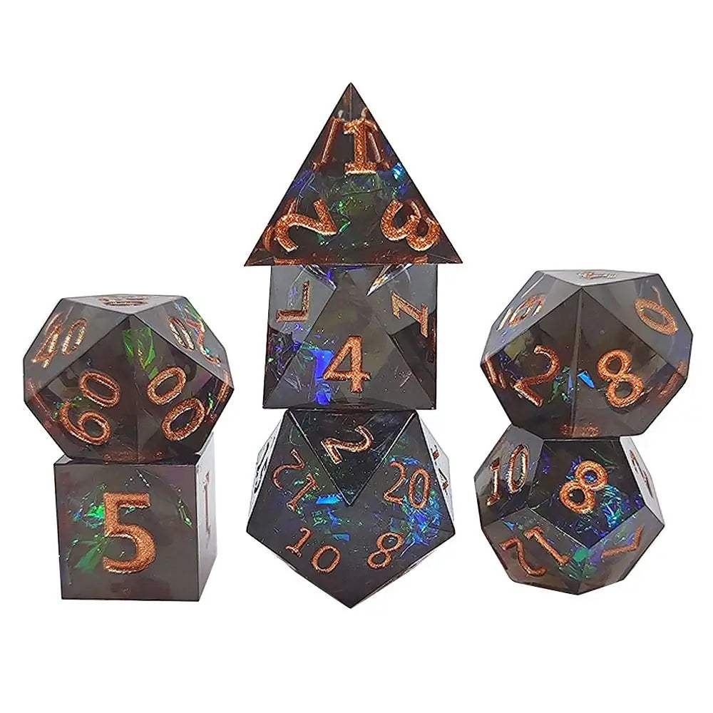 Resin Dices Polyhedral Dice 7Pcs Set Table Games Accessory D6 D8 D10 D12 D20 For D&d DND Entertainment Supplies