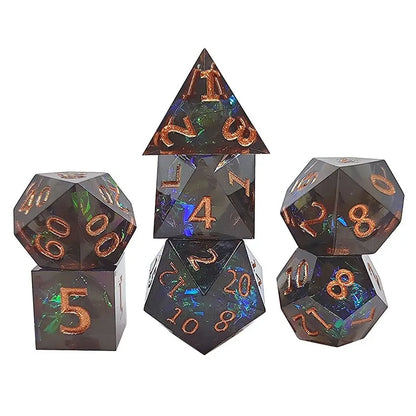 Resin Dices Polyhedral Dice 7Pcs Set Table Games Accessory D6 D8 D10 D12 D20 For D&d DND Entertainment Supplies
