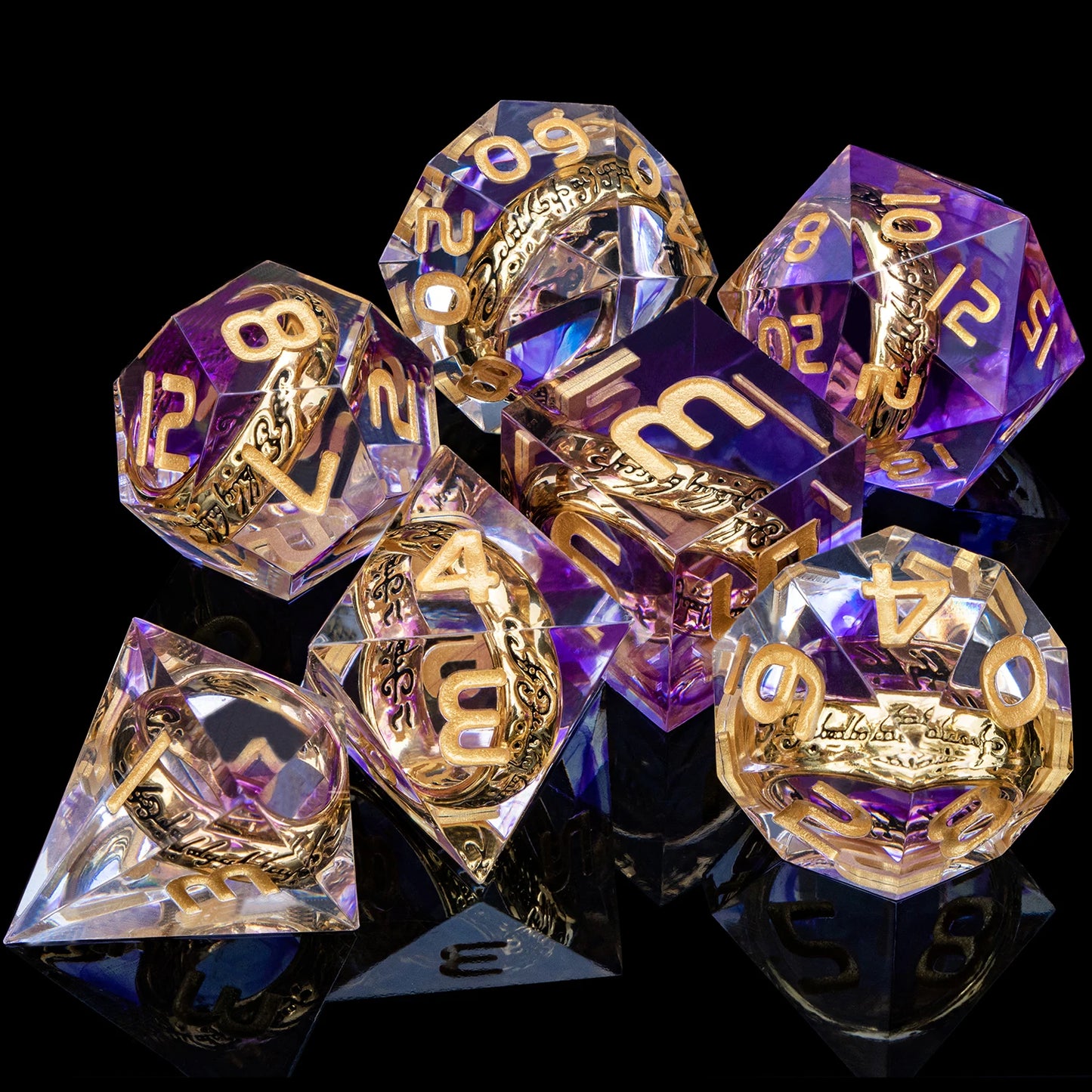 D&D Liquid Flow Core Dice & Liquid Activity Eye & Ring Sharp Edge D and D  Dungeon and Dragon Pathfinder Role Playing Games Dice
