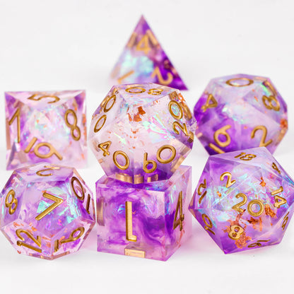 DnD Handmade Resin Dice, Polyhedral Dice Set for Dungeons and Dragons, d and d dice, Sharp Edged Resin D&D Dice, D20 Dice
