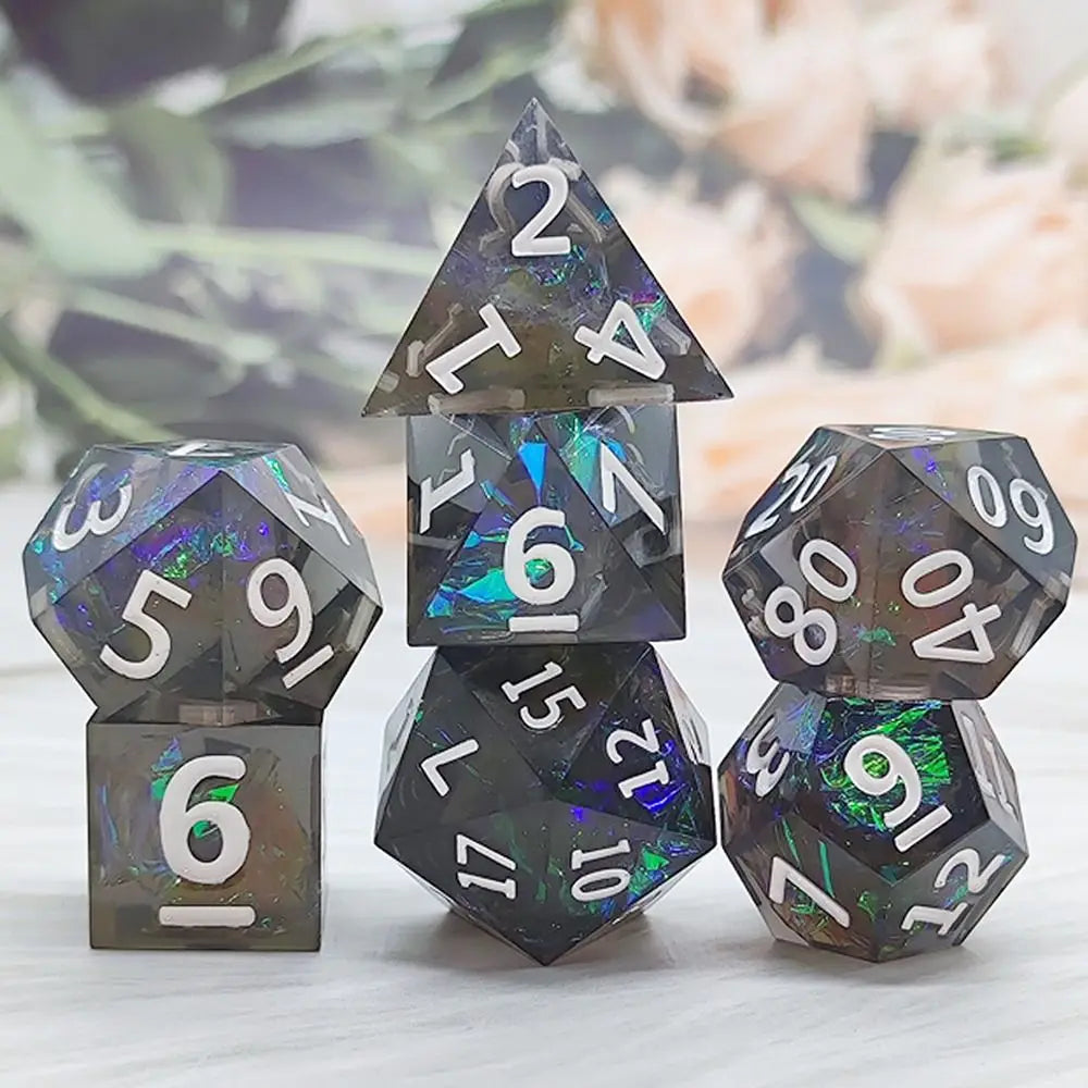 Resin Dices Polyhedral Dice 7Pcs Set Table Games Accessory D6 D8 D10 D12 D20 For D&d DND Entertainment Supplies