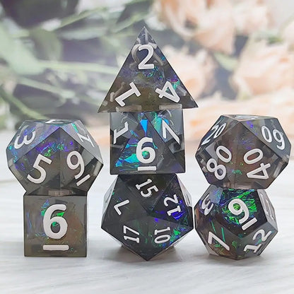 Resin Dices Polyhedral Dice 7Pcs Set Table Games Accessory D6 D8 D10 D12 D20 For D&d DND Entertainment Supplies