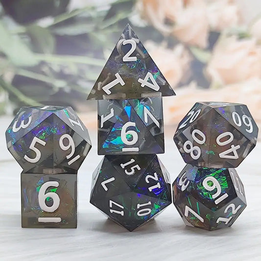 Resin Dices Polyhedral Dice 7Pcs Set Table Games Accessory D6 D8 D10 D12 D20 For D&d DND Entertainment Supplies