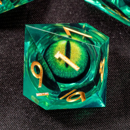 DND Liquid Core D&D Dice Set, Sharp Edge Resin Dungeon and Dragon Dice, Role Playing RPG D and D Dice D20 D12 D10 D8 D6 D4