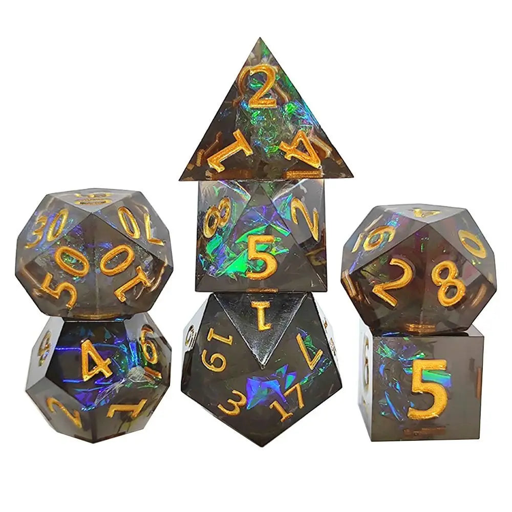 Resin Dices Polyhedral Dice 7Pcs Set Table Games Accessory D6 D8 D10 D12 D20 For D&d DND Entertainment Supplies